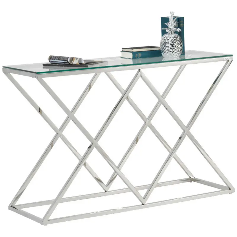 Konsolentisch in Metall, Glas 120/40/78 cm