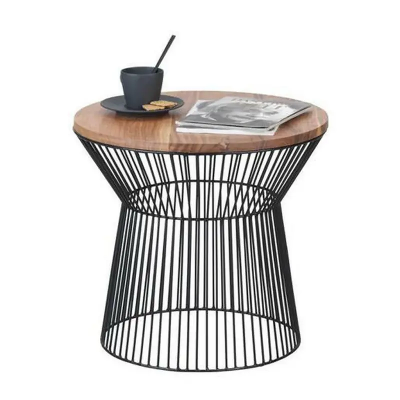 Beistelltisch in Holz, Metall 46,5/46,5/41,5 cm