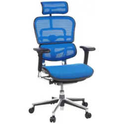 Drehstuhl in Netzbespannung Blau, Schwarz