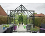 Hornbach Gewächshaus Halls Magnum 148 Blankglas 3 mm 257 x 446 cm schwarz