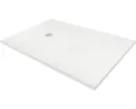 Hornbach Extraflache Rechteck-Duschwanne KMB100 100x80x2,6 cm Kunstmarmor weiß