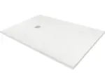 Hornbach Extraflache Rechteck-Duschwanne KMB120 120x80x2,6 cm Kunstmarmor weiß