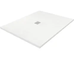 Extraflache Duschwanne KMB80 80x80x2,6 cm Kunstmarmor weiß