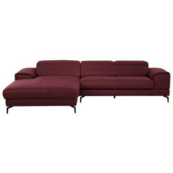 Ecksofa in Echtleder Bordeaux