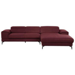 Ecksofa in Echtleder Bordeaux