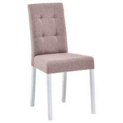 Stuhl in Holz, Textil Weiß, Altrosa