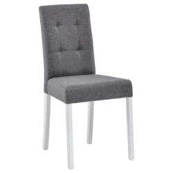 Stuhl in Holz, Textil Grau, Weiß