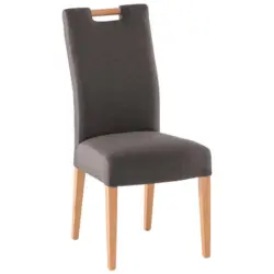 Stuhl in Holz, Textil Buchefarben, Dunkelgrau