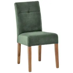 Stuhl in Holz, Textil Gr&uuml;n, Eichefarben