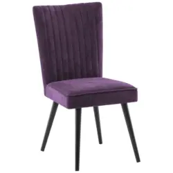 Stuhl in Holz, Textil Lila, Schwarz