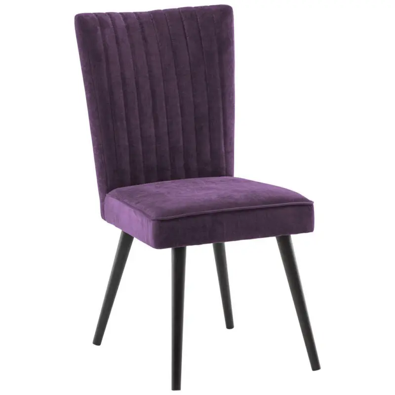 Stuhl in Holz, Textil Lila, Schwarz