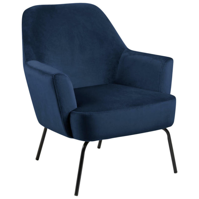 Sessel in Velours Blau