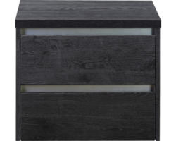 Waschbeckenunterschrank Sanox Dante 53x60x45,7 cm mit Waschtischplatte black oak