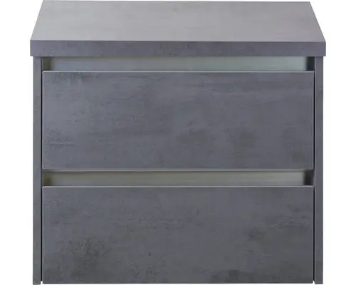 Waschbeckenunterschrank Sanox Dante 53x60x45,7 cm mit Waschtischplatte beton anthrazit