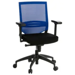 Drehstuhl in Netzbespannung, Flachgewebe Blau, Schwarz