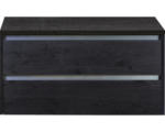 Hornbach Waschbeckenunterschrank Sanox Dante 53x100x45,7 cm mit Waschtischplatte black oak