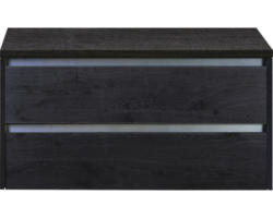 Waschbeckenunterschrank Sanox Dante 53x100x45,7 cm mit Waschtischplatte black oak