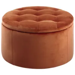 Hocker in Textil Orange