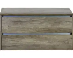 Waschbeckenunterschrank Sanox Dante 53x100x45,7 cm mit Waschtischplatte nebraska oak