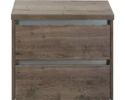 Waschbeckenunterschrank Sanox Dante 53x60x45,7 cm mit Waschtischplatte tabacco