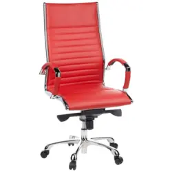 Drehstuhl in Lederlook Rot