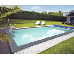 Einbaupool Styropor-Pool-Set Hornbach Gran Canaria rechteckig 800x400x150 cm inkl. Sandfilteranlage, Skimmer, Leiter, Filtersand, Schutzvlies für Boden/Wand & Verrohrungsset sand