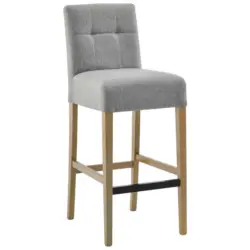 Barhocker in Textil Hellgrau