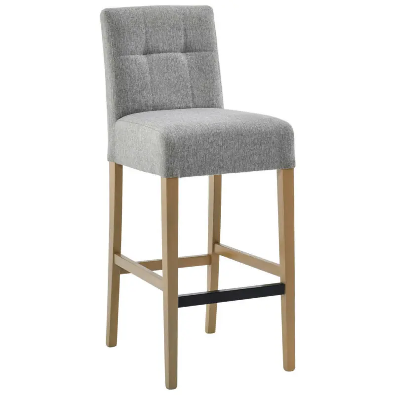 Barhocker in Textil Hellgrau