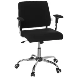 Drehstuhl in Flachgewebe Schwarz