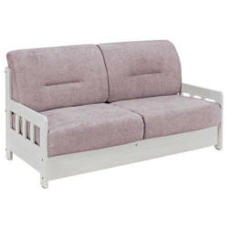 Schlafsofa in Mikrofaser Rosa, Weiß