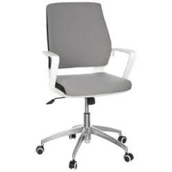 Drehstuhl in Flachgewebe Grau, Weiß