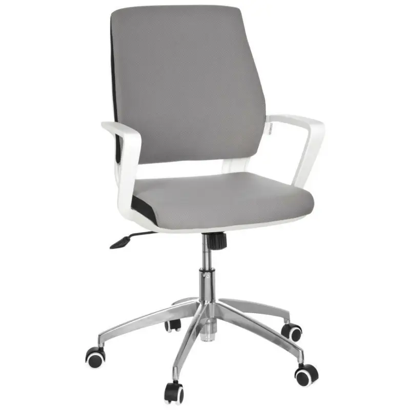 Drehstuhl in Flachgewebe Grau, Weiß