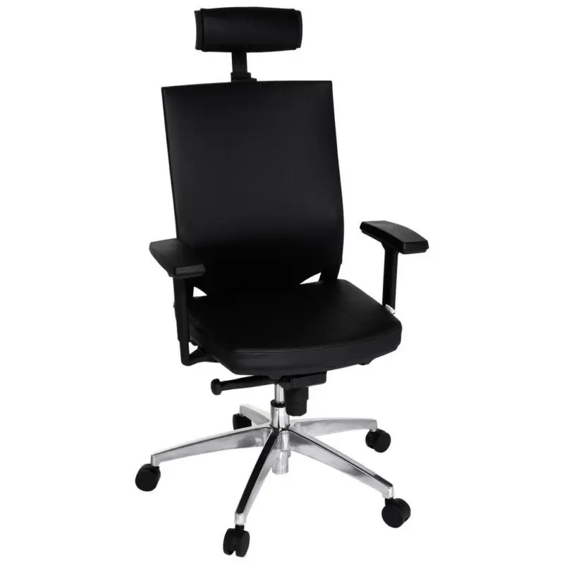 Drehstuhl in Lederlook Schwarz