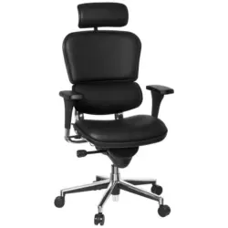 Drehstuhl in Lederlook Schwarz