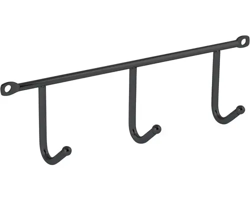 Garderobenleiste, 3 Haken, schwarz