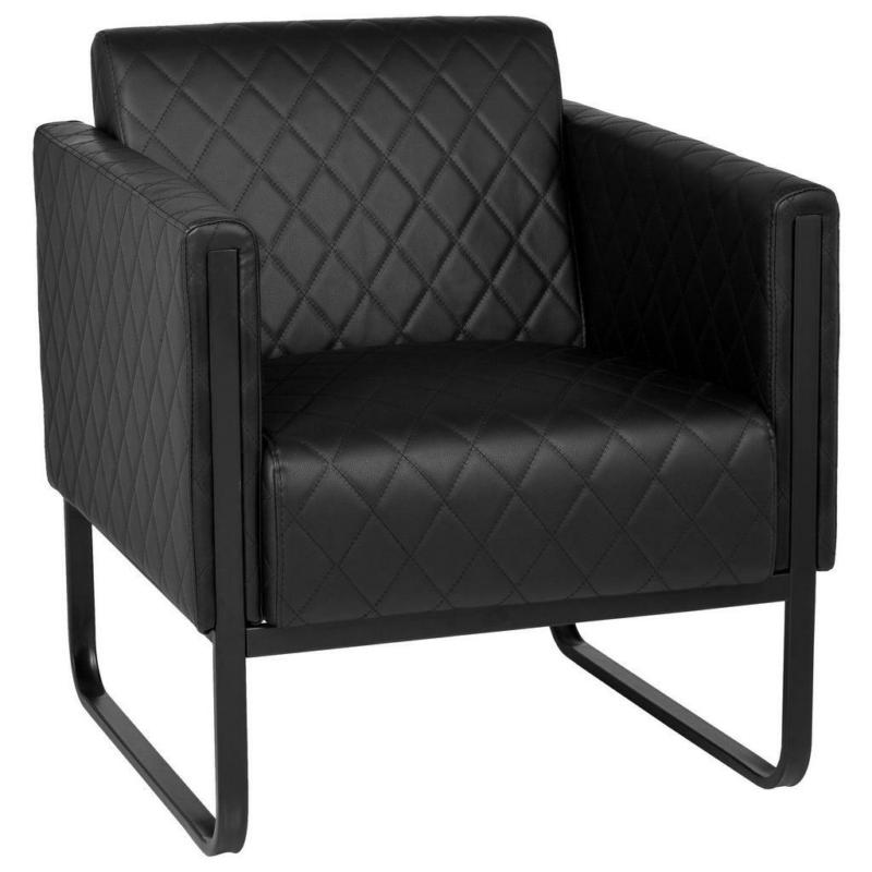 Sessel in Lederlook Schwarz