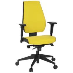 Drehstuhl in Flachgewebe Gelb, Schwarz, Dunkelgrau