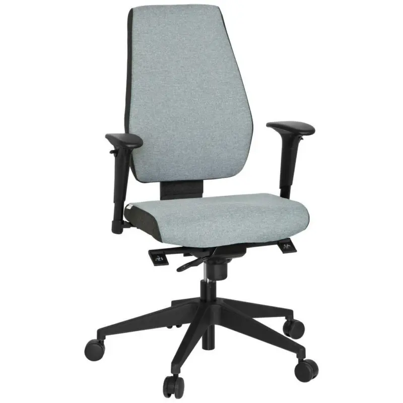 Drehstuhl in Flachgewebe Grau, Schwarz