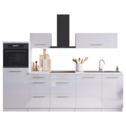 Küchenblock 280 cm in Weiß Hochglanz