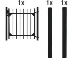 Einzeltor-Set ALBERTS Chaussee 96,5 x 100 cm anthrazit