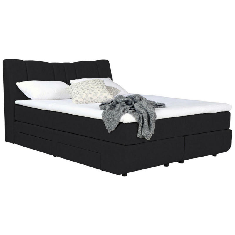 Boxspringbett 160/200 cm in Schwarz