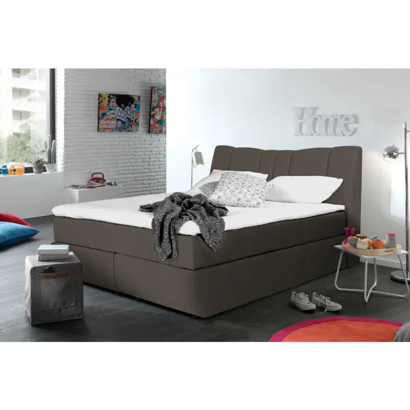 Boxspringbett 180/200 cm in Grau