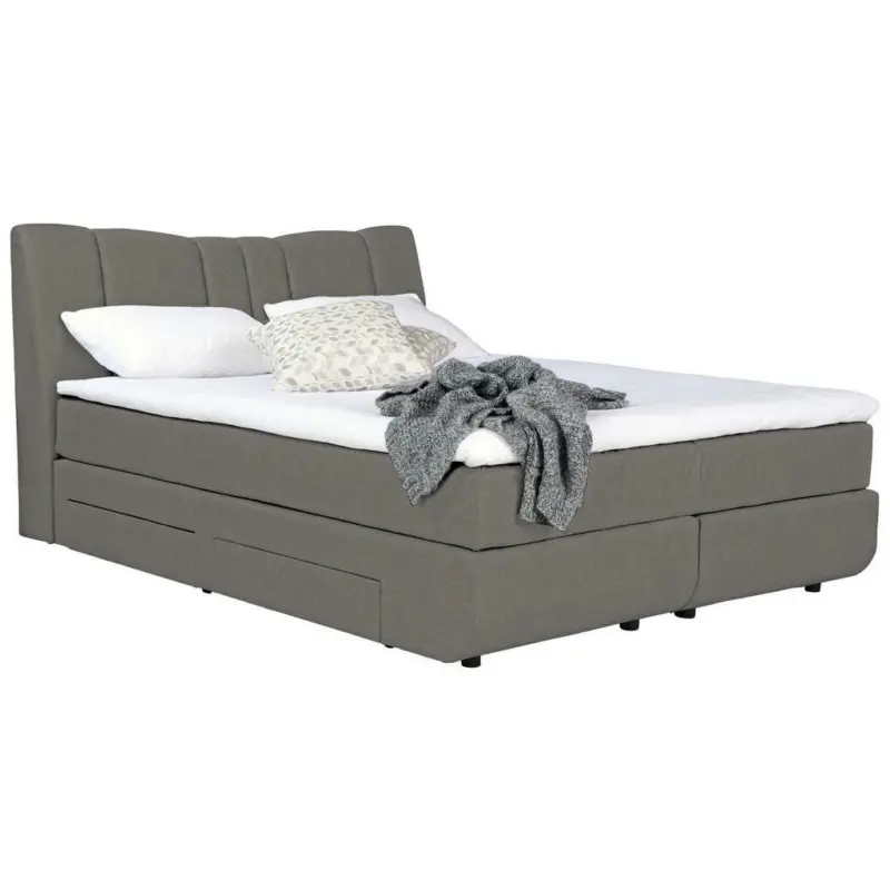 Boxspringbett 160/200 cm in Grau