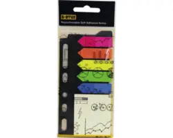 Klebezettelset auf Pappe 4 Farben Neon