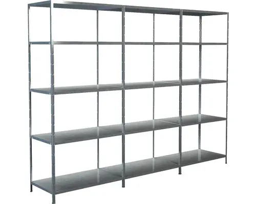Grundregal Anbauregal Steckregal Schulte Regalwelt verzinkt 2000 x 3000 x 500 mm 15 Böden Tragkraft 1275 kg