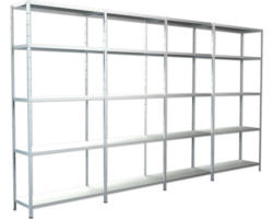 Grundregal Anbauregal Steckregal Schulte Regalwelt weiß 2000 x 3800 x 350 mm 20 Böden Tragkraft 1700 kg