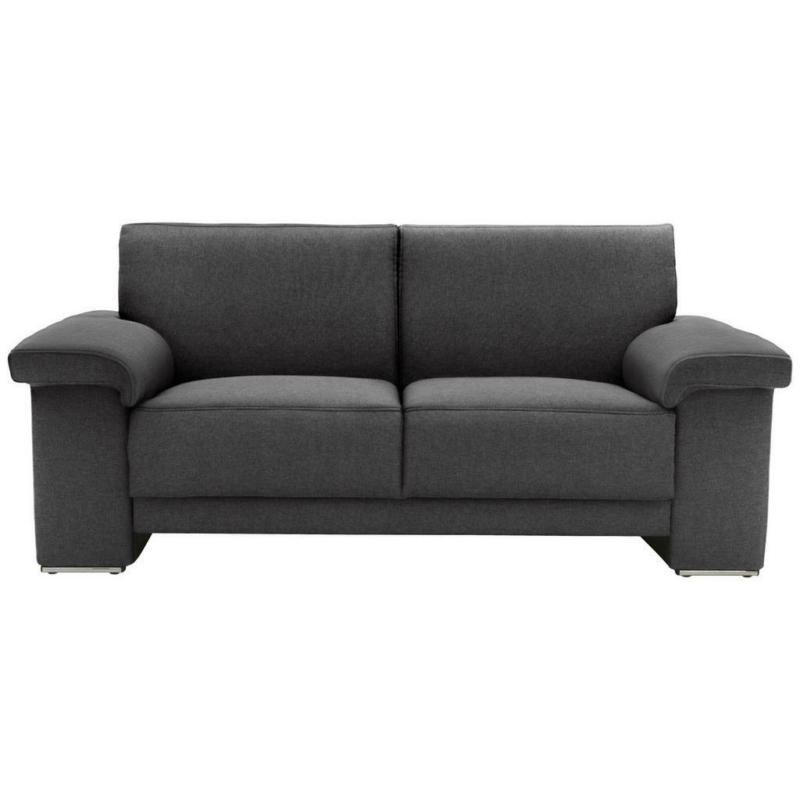 Zweisitzer-Sofa in Mikrofaser Braun, Schwarz