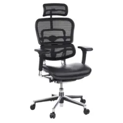 Drehstuhl in Netzbespannung Schwarz, Silberfarben