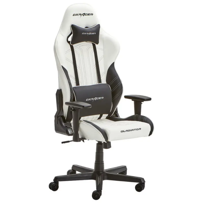 Gamingstuhl in Lederlook Schwarz, Weiß