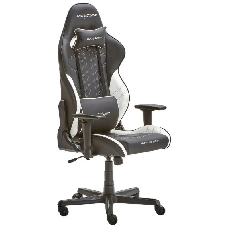 Gamingstuhl in Lederlook Schwarz, Wei&szlig;